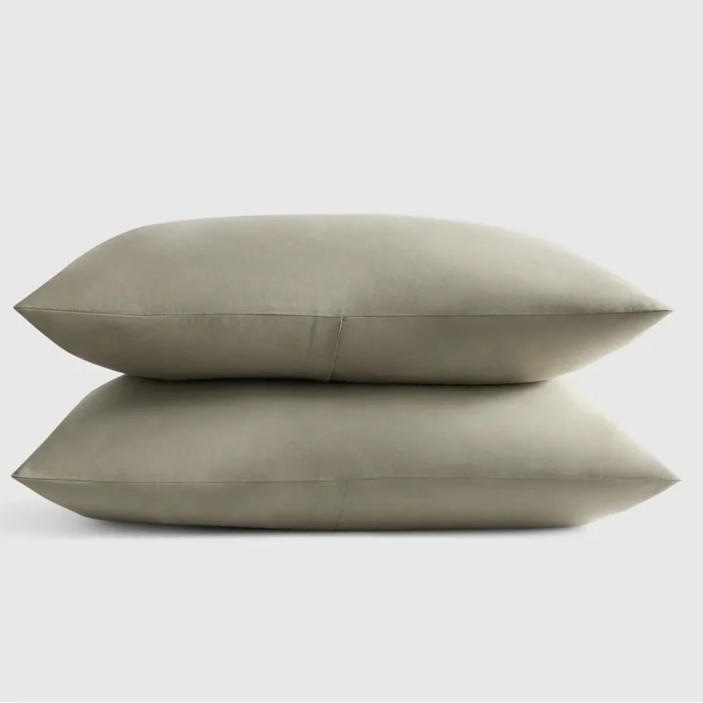 Quince Classic Organic Percale King Sham Set in Aloe
